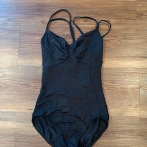 Black Camisole Leotard with Criss Cross back